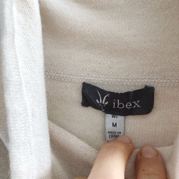 IBEX 3/4 Sleeves Lambswool/ Cashmere Blend Cowl Neck Sweater Medium Size - Picture 6 of 9